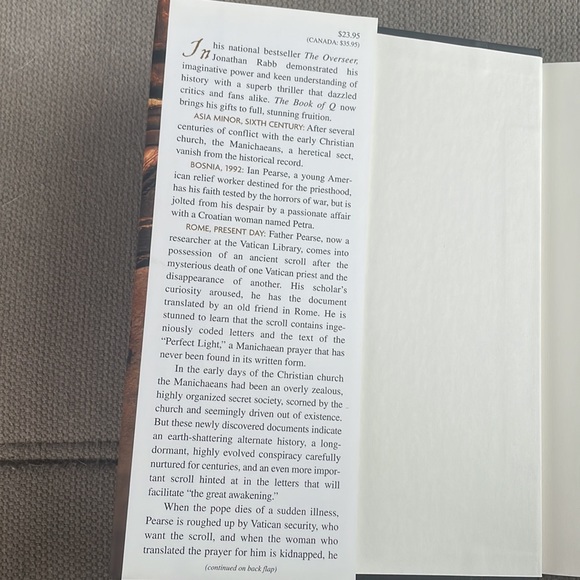 The Book of Q - Jonathan Rabb. 2001 First Edition Hardcover Fiction - Picture 2 of 9